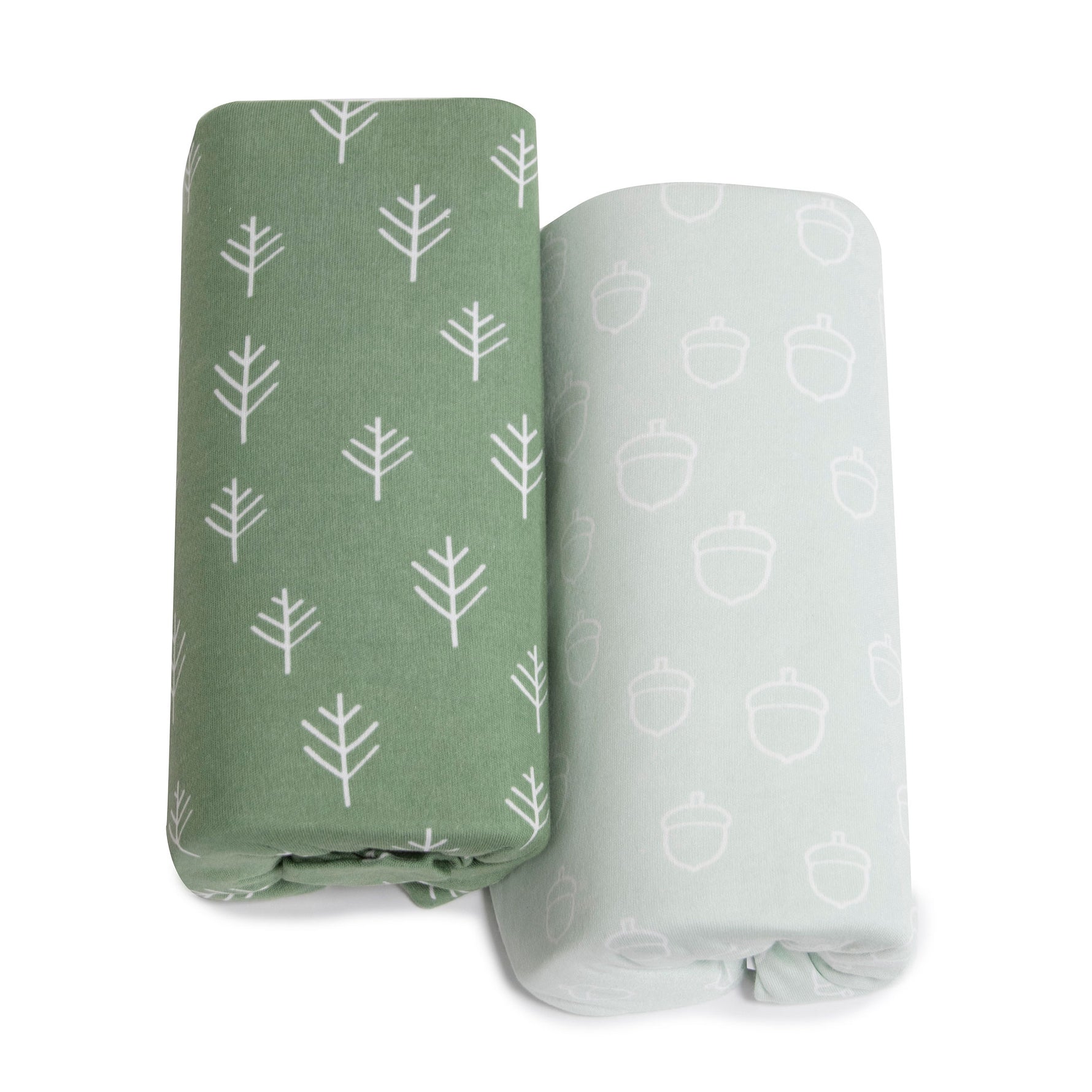 Nordic 2pk Jersey Cot Fitted Sheets Avocado/Forest - Bubba Blue Australia