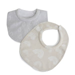 Nordic 2pk Dribble Bibs Grey/Sand - Bubba Blue Australia