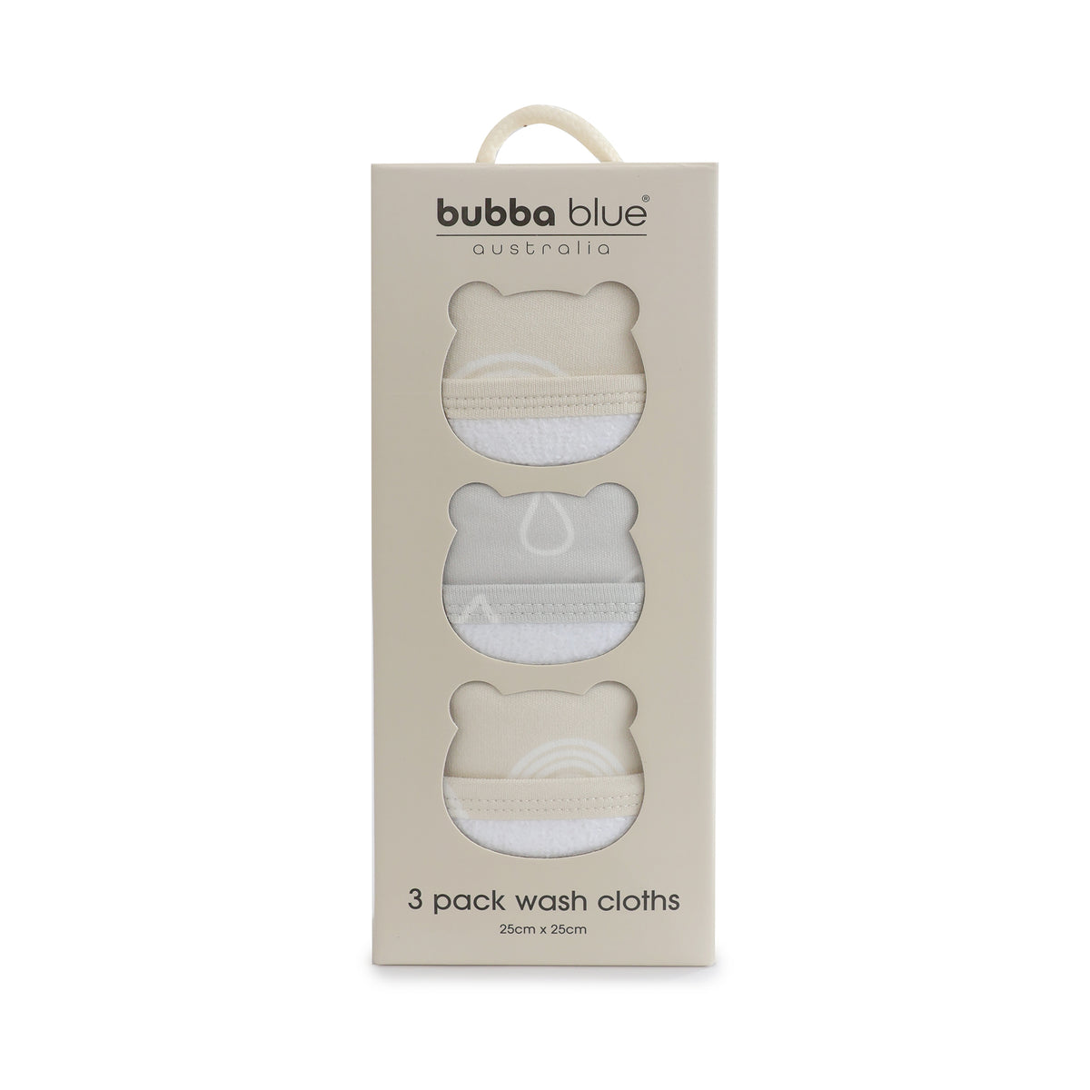 Nordic 3pk Wash Cloth Grey/Sand - Bubba Blue Australia