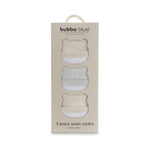 Nordic 3pk Wash Cloth Grey/Sand - Bubba Blue Australia