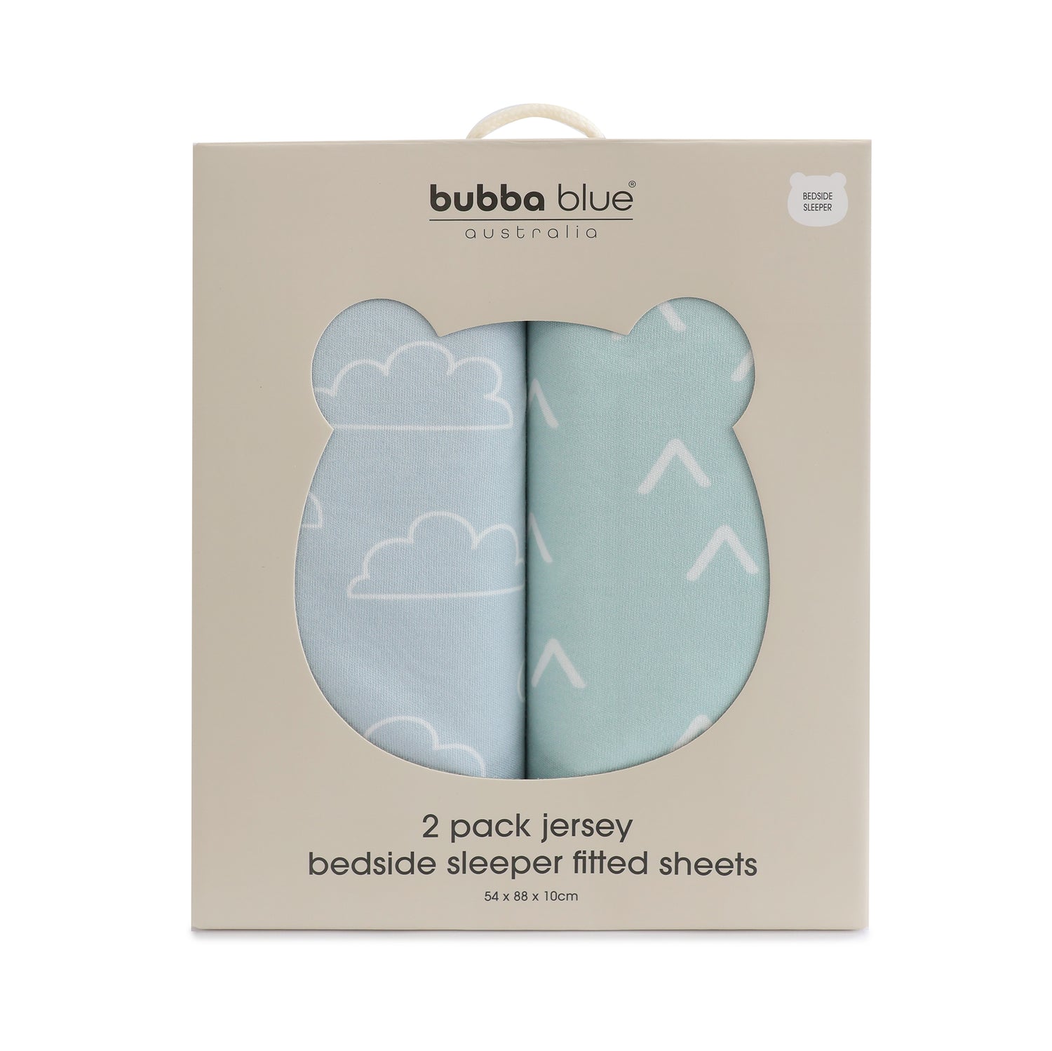 Nordic 2pk Jersey Co Sleeper/Bedside Sleeper Fitted Sheets Dusty Sky/Mint - Bubba Blue Australia