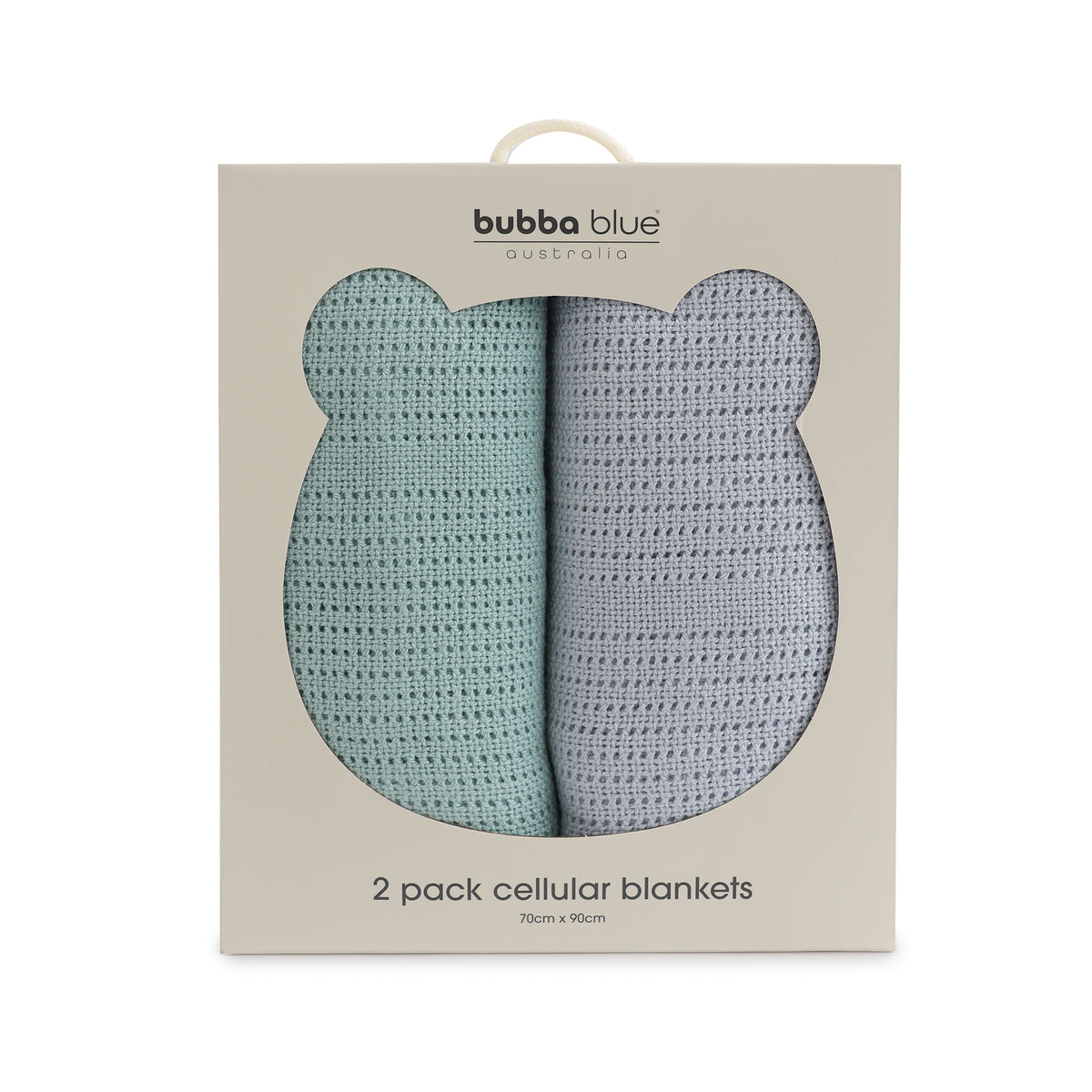 Nordic 2pk Cellular Blanket Dusty Sky/Mint - Bubba Blue Australia