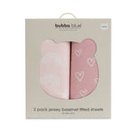Nordic 2pk Jersey Bassinet Fitted Sheets Dusty Berry/Rose - Bubba Blue Australia