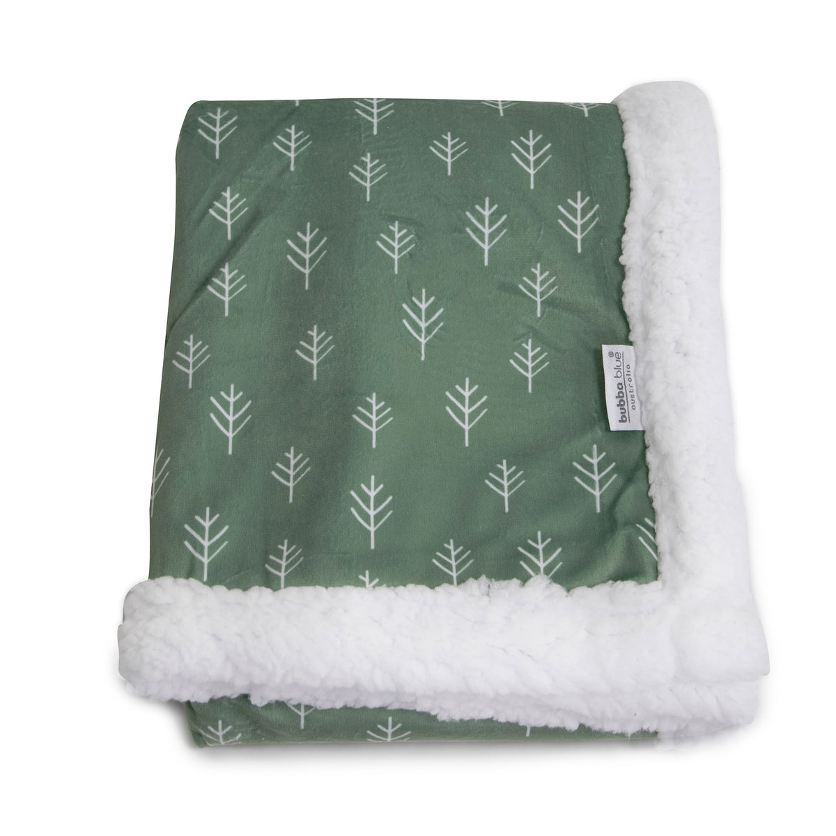Nordic Velour Cuddle Blanket with Fleece Lining - Avocado/Forest - Bubba Blue Australia