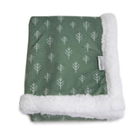 Nordic Velour Cuddle Blanket with Fleece Lining - Avocado/Forest - Bubba Blue Australia