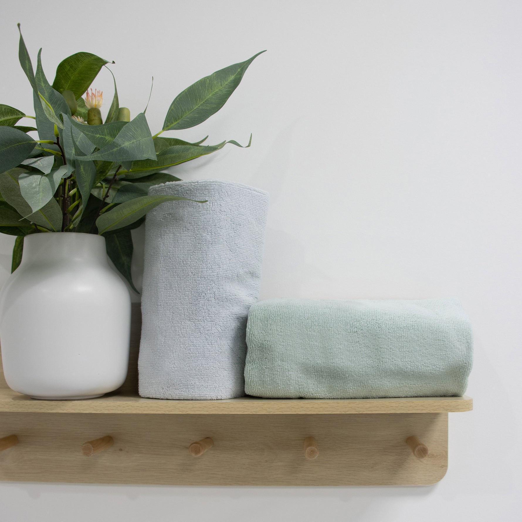 Nordic 2pk Bath Towel Dusty Sky/Dusty Mint - Bubba Blue Australia