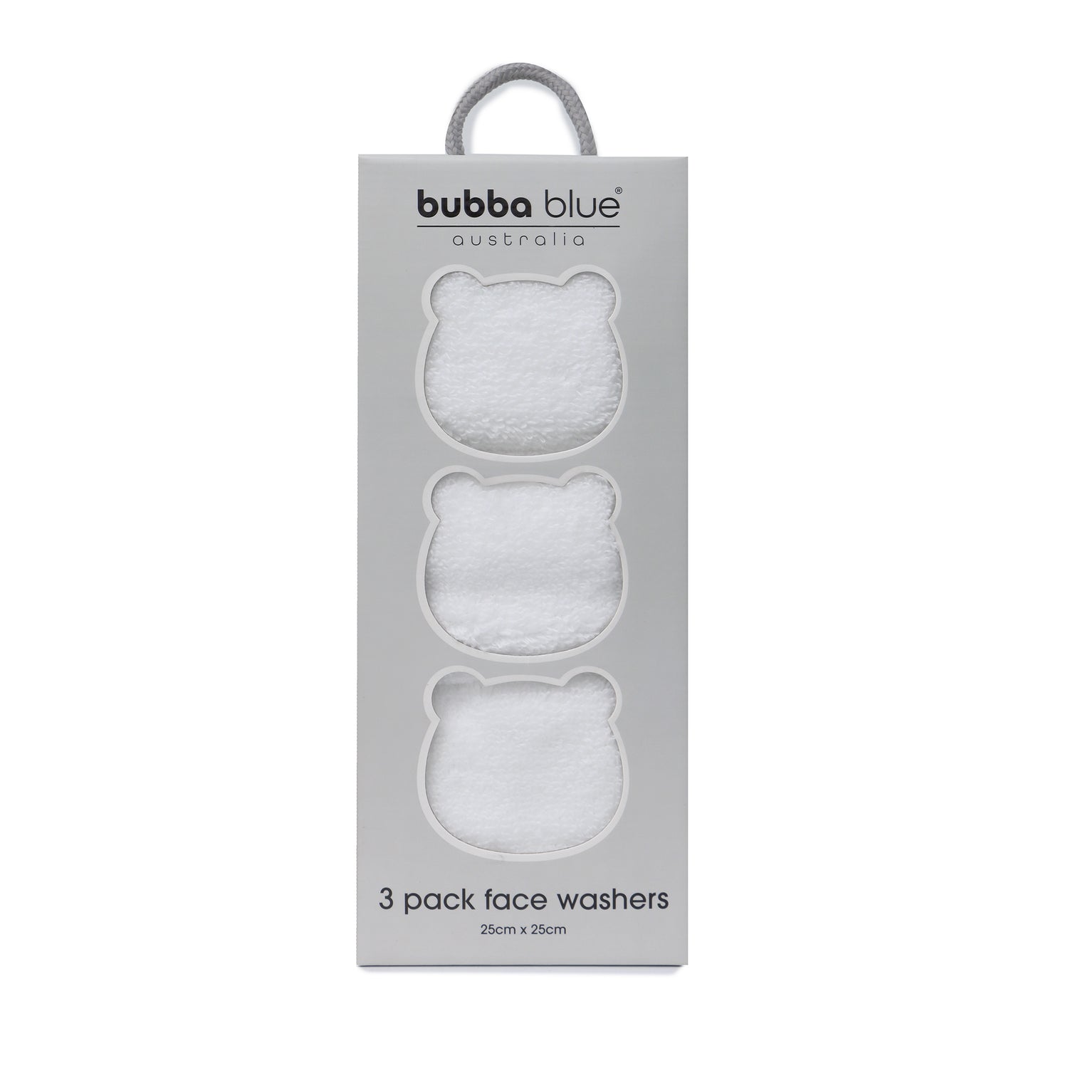 Terrazzo 3pk Baby Face Washers - White - Bubba Blue Australia