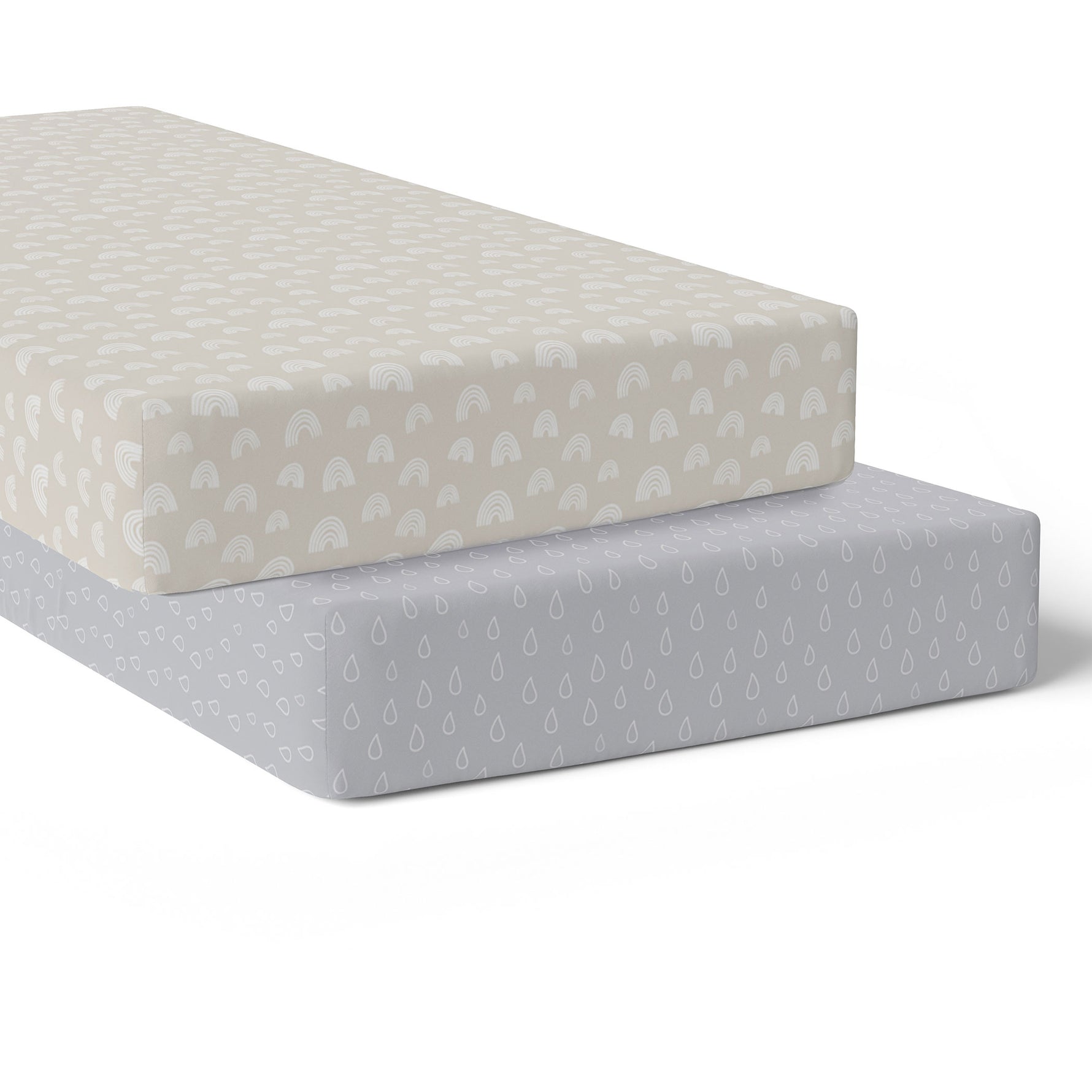 Nordic 2pk Jersey Cot Fitted Sheets Grey/Sand - Bubba Blue Australia