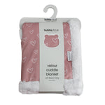 Nordic Velour Cuddle Blanket with Fleece Lining - Berry Heart - Bubba Blue Australia