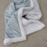 Nordic Velour Cuddle Blanket with Fleece Lining - Blue Cloud - Bubba Blue Australia