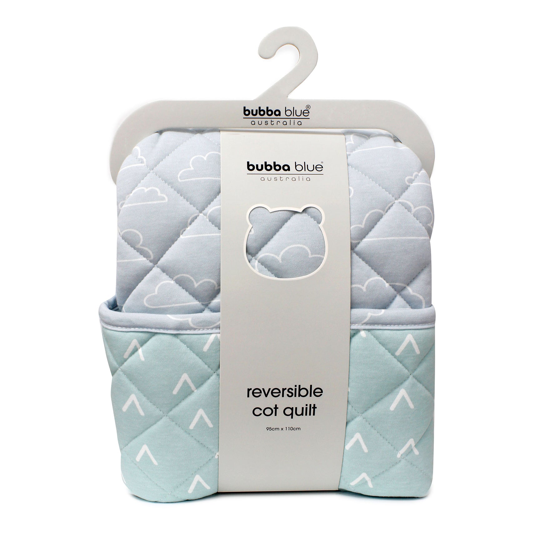 Nordic Reversible Cot Quilt - Dusty Sky/Mint - Bubba Blue Australia