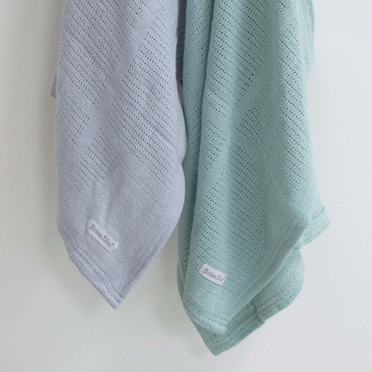 Nordic 2pk Cellular Blanket Dusty Sky/Mint - Bubba Blue Australia