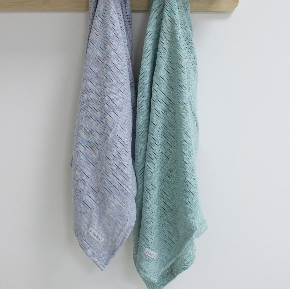 Nordic 2pk Cellular Blanket Dusty Sky/Mint - Bubba Blue Australia