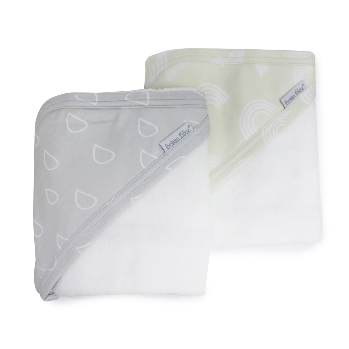 Nordic 2pk Hooded Towels Grey/Sand - Bubba Blue Australia