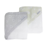 Nordic 2pk Hooded Towels Grey/Sand - Bubba Blue Australia