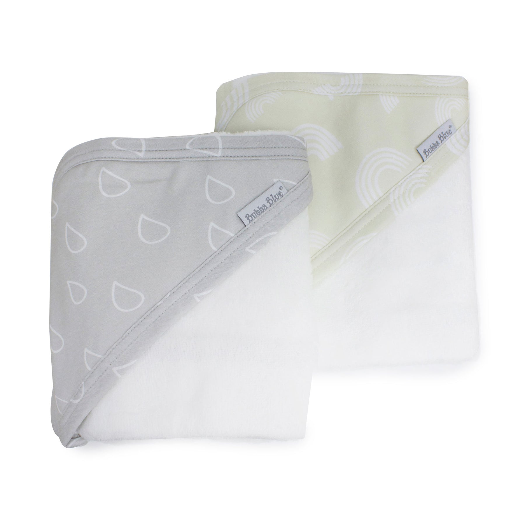 Nordic 2pk Hooded Towels Grey/Sand - Bubba Blue Australia