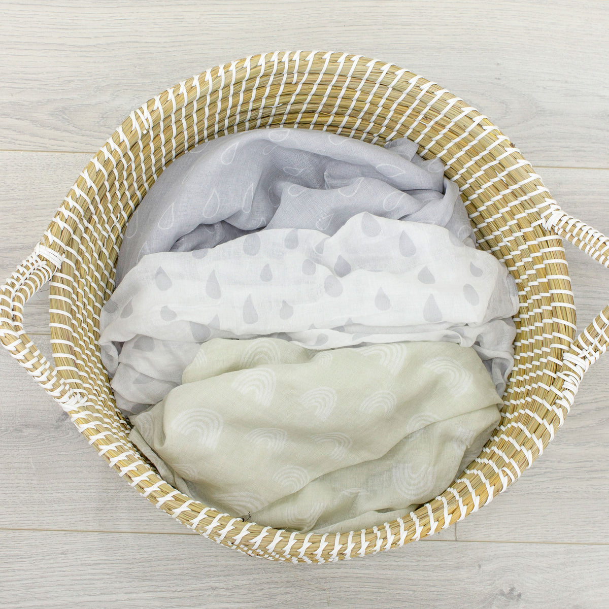 Nordic 3pk Muslin Wraps Grey/Sand - Bubba Blue Australia