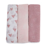 Nordic 3pk Muslin Wraps Dusty Berry/Rose - Bubba Blue Australia