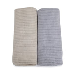 Nordic 2pk Cellular Blanket Grey/Sand - Bubba Blue Australia