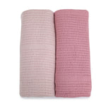 Nordic 2pk Cellular Blanket Dusty Berry/Rose - Bubba Blue Australia